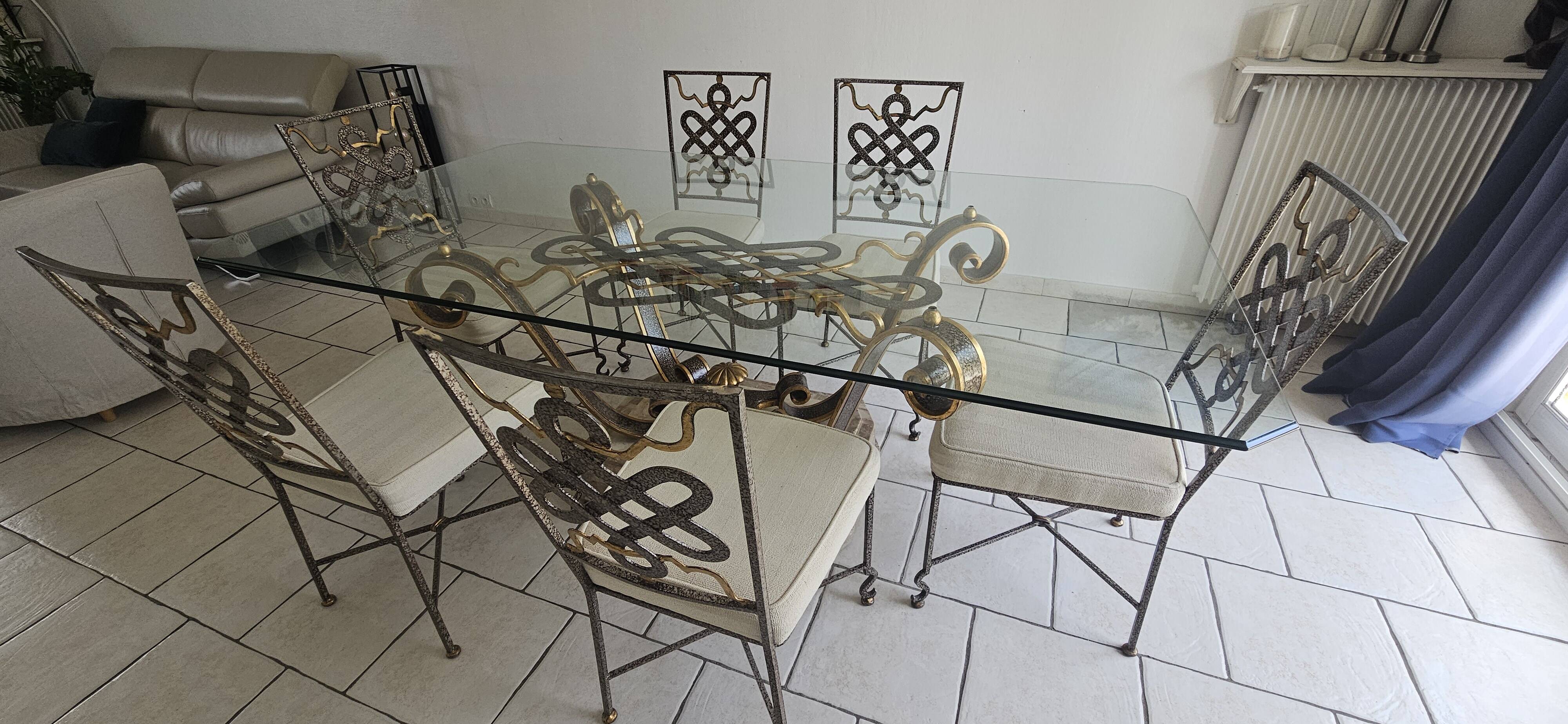 Table et chaises en Fer forgé Art