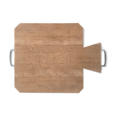 Antique cutting board with metal handles