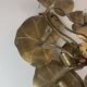 Large lily pad ceiling light in gilded brass Hollywood Regency — 7 lights — 1970