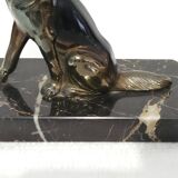 Paire de serre-livres chiens vintage