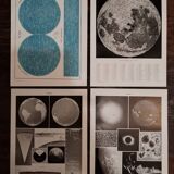 Lot of lithographs on the sky, the sun, the Moon and the Earth