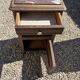 Antique bedside table in wood and marble