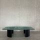 Table basse en verre et acier par Heinz Lilienthal