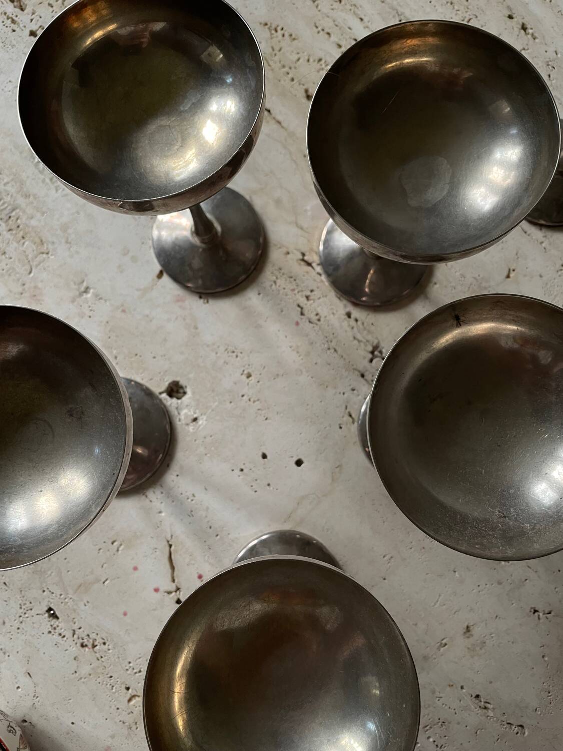 8 coupes à glace plaqué argent, italie