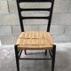Set of 7 blackened wooden chairs, 1960s vintage