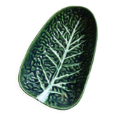 Plat creux en barbotine feuille de chou