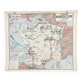 Ancienne carte scolaire Vidal-Lablache 8, T78, 1930 - France agriculture,
