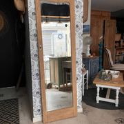 Vintage Art Deco mirror door Izïa solid oak wood