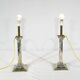 Pair of Electrified Torches in Silver Metal – Mid-19th Century