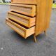 Secrétaire vintage pied compas 1960 rotin