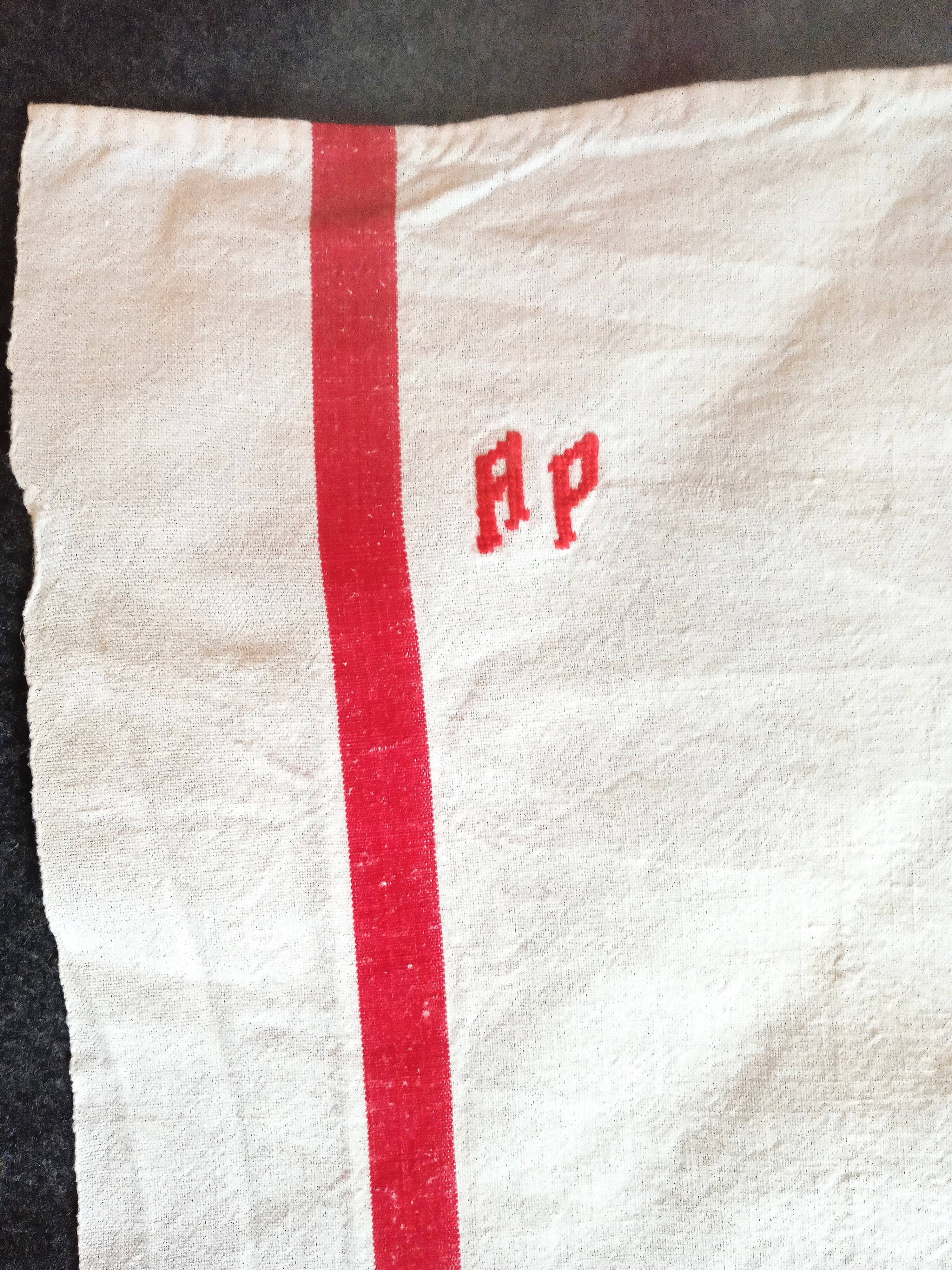 2 large old linen tea towels