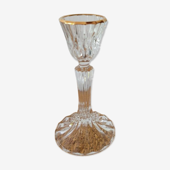 Crystal candlestick with golden rim