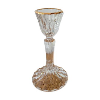 Crystal candlestick with golden rim