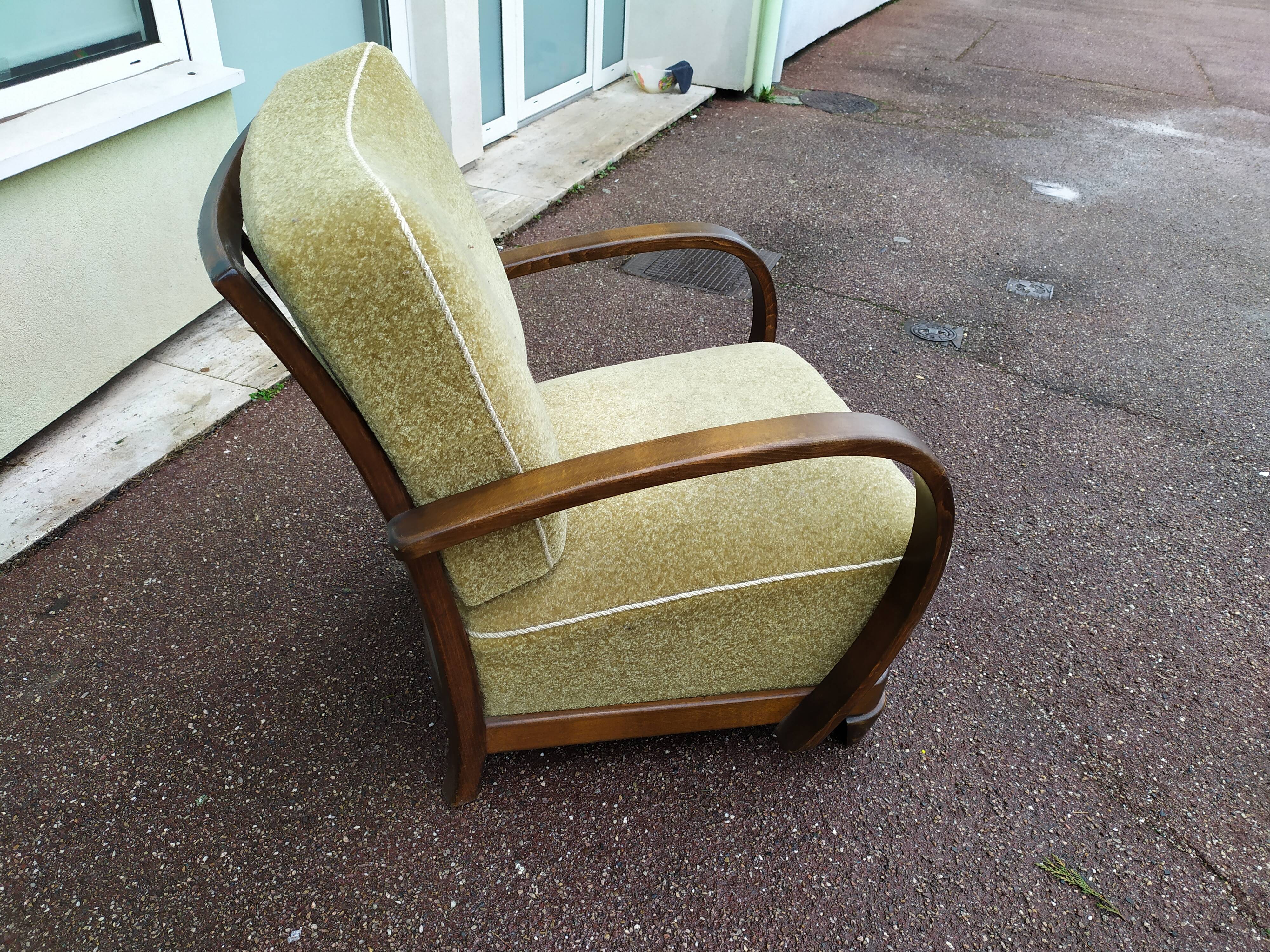 Cocktail Armchair - Esprit Club - Art Deco - Old