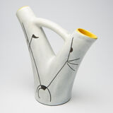 vase with double white and yellow collar, 60s