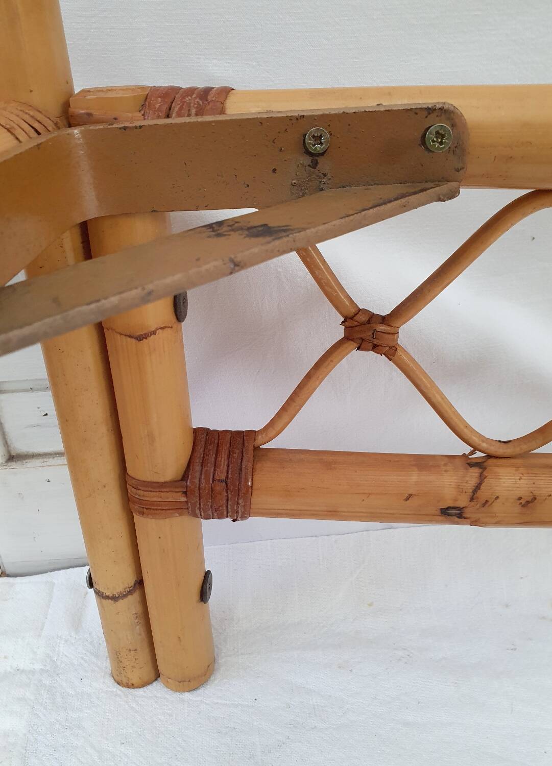 Vintage rattan bed for 2 people 140/190