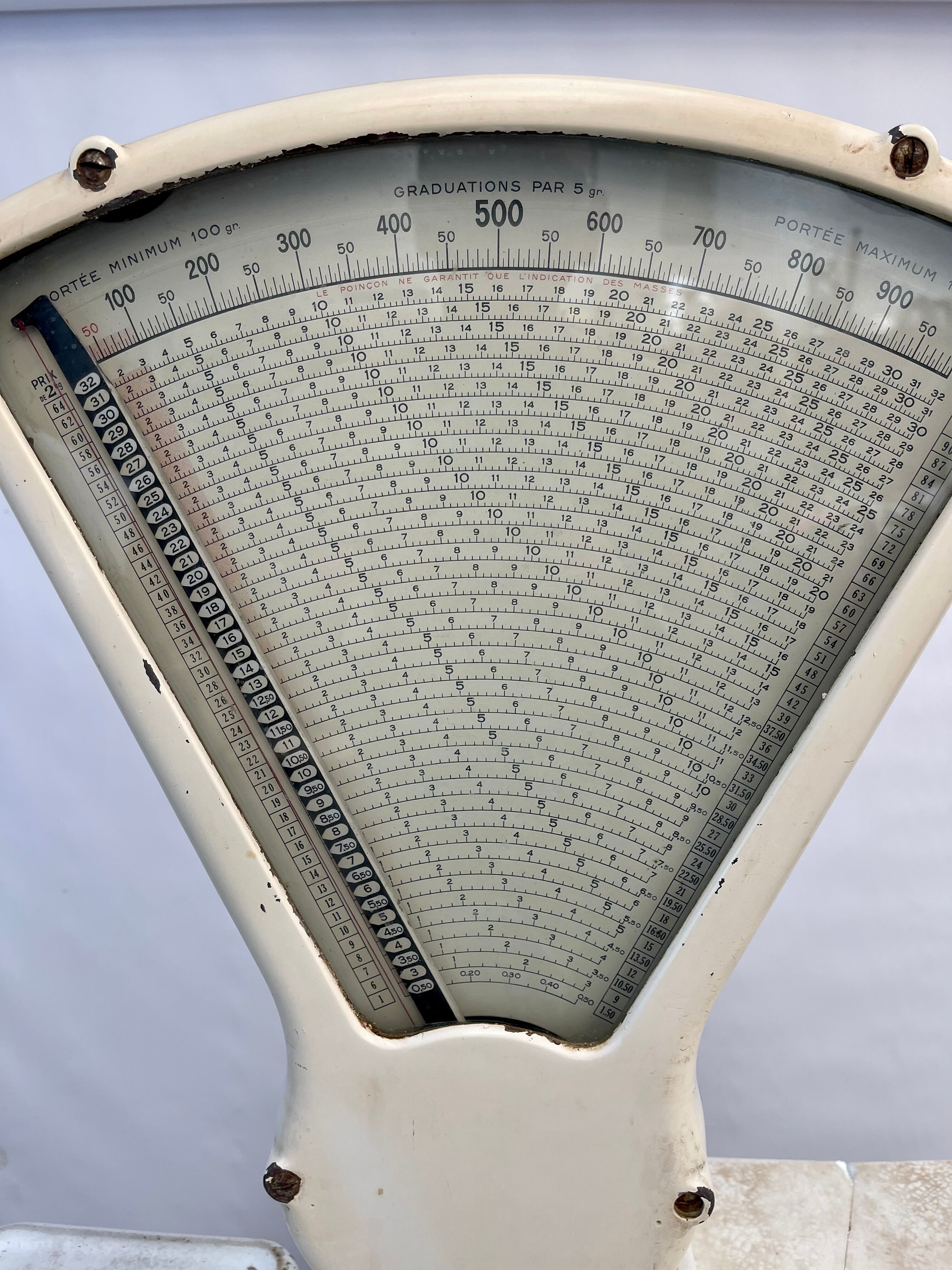 Antique double-sided scale grocery counter