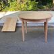Louis XVI extendable round table in solid raw oak 210cm 19th century