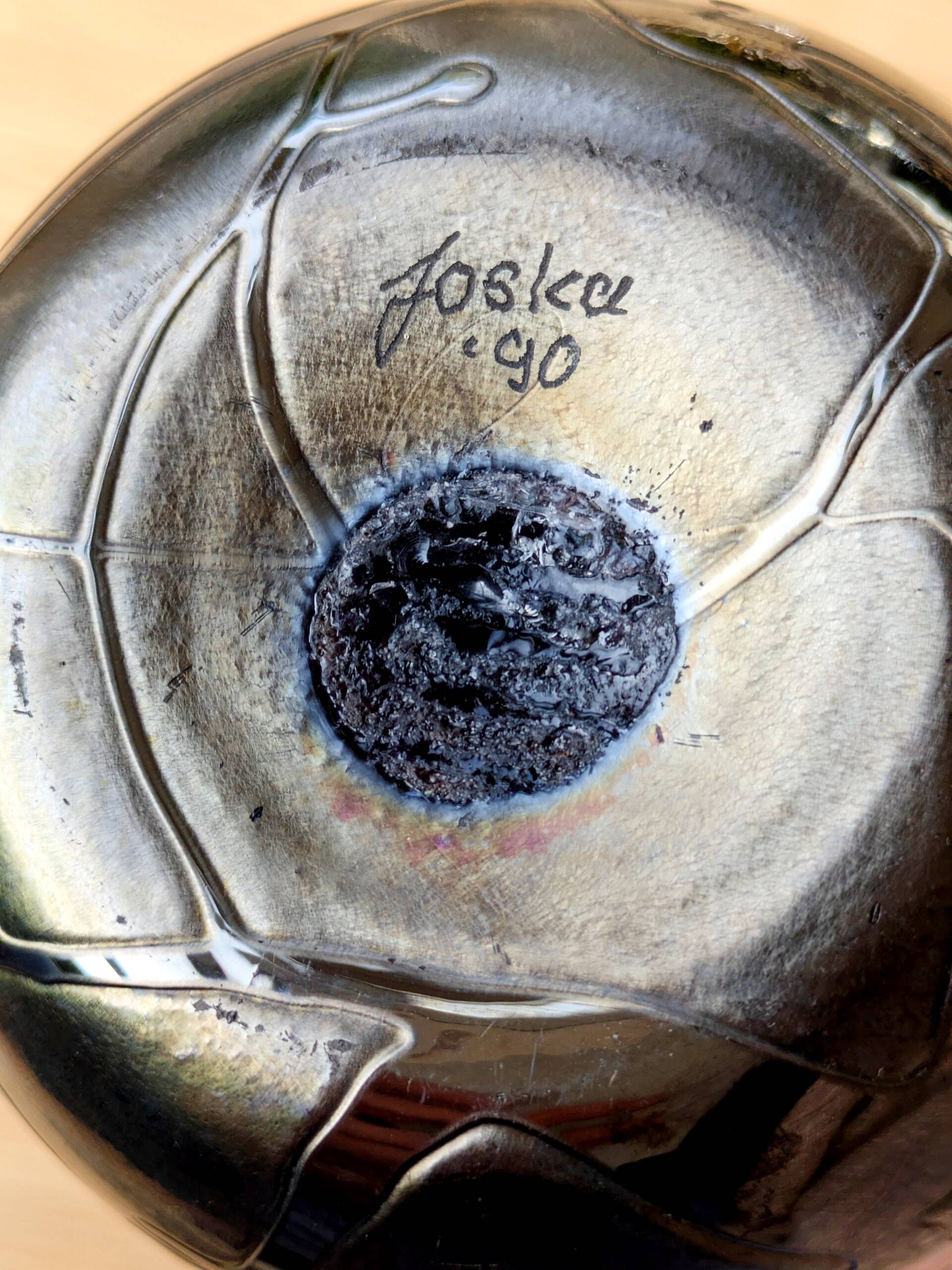 Rare Joska vase, Art Nouveau style, iridescent blown glass, Germany 1990