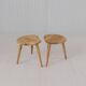 Pair of sculptural mid-century stools in pine by Norsk Husflid 1960s Norway