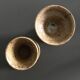Set of 2 stoneware candle holders.