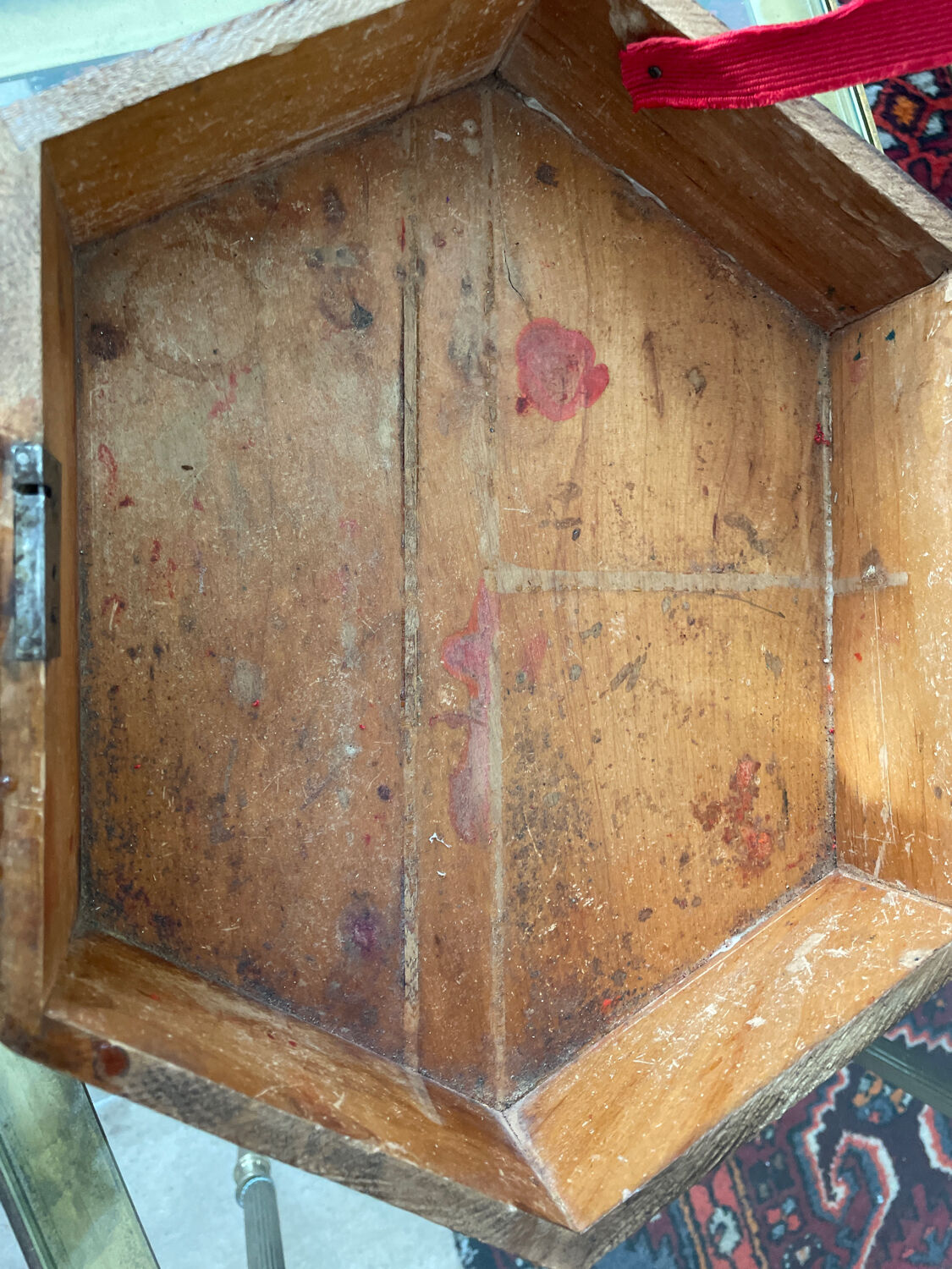 Old varnished wooden box