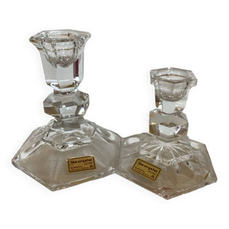 Pair of Inn Crystal Austria candlesticks