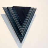 Dutch Modern Glass & Steel Triangular Wall Sconces