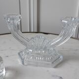 Duo of crystal candle holders 50s
