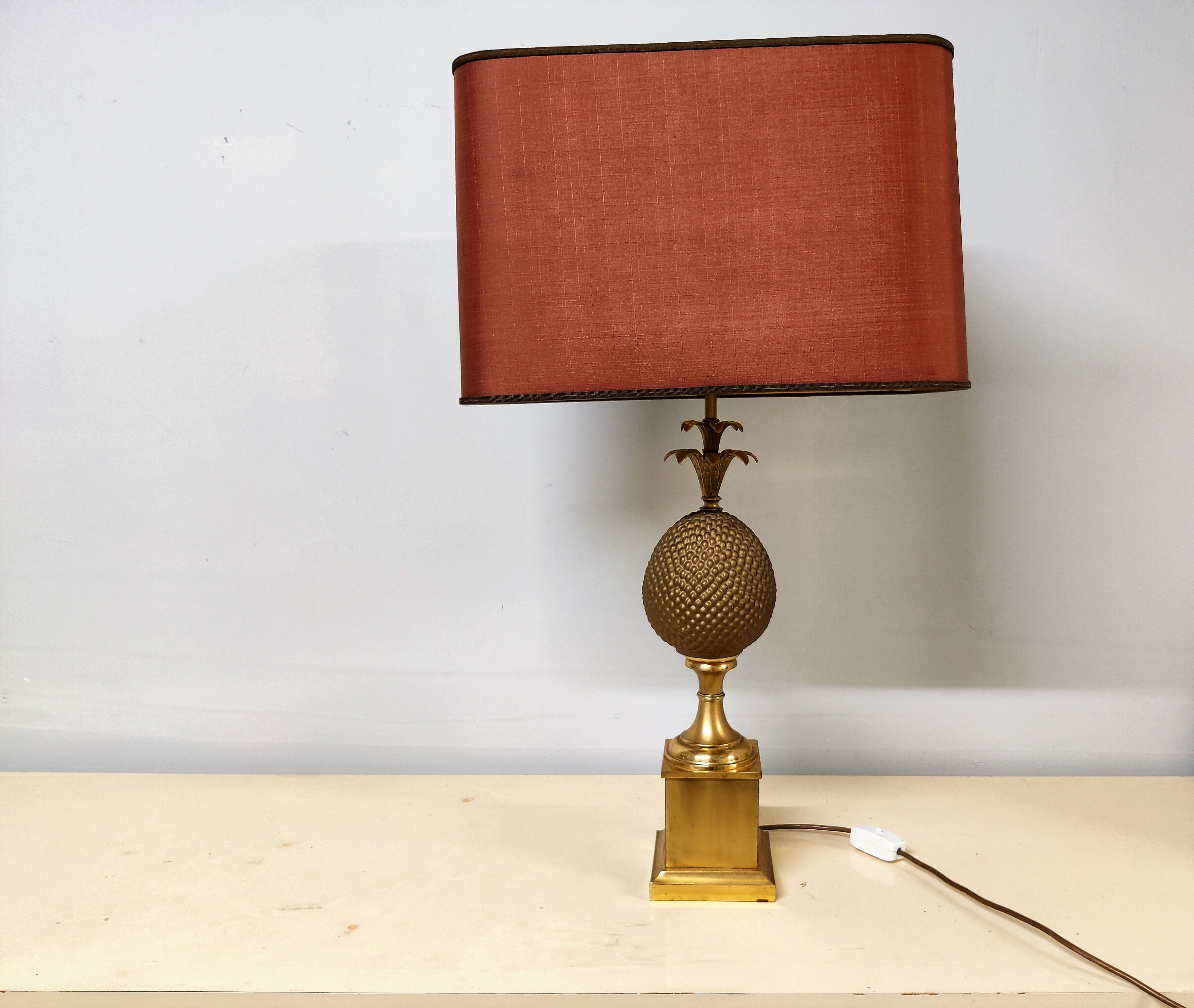 Brass pineapple table lamp, 1970s