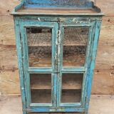 Ancien vaisselier vitrée en teck birman