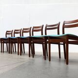 Mid-century walnut dining chairs, 1960s, set of 6.