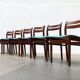 Mid-century walnut dining chairs, 1960s, set of 6.