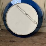 Miroir encadré d’un cercle de verre bleu, italie vers 1950