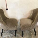 Pair of vintage chairs mid-century toad shape