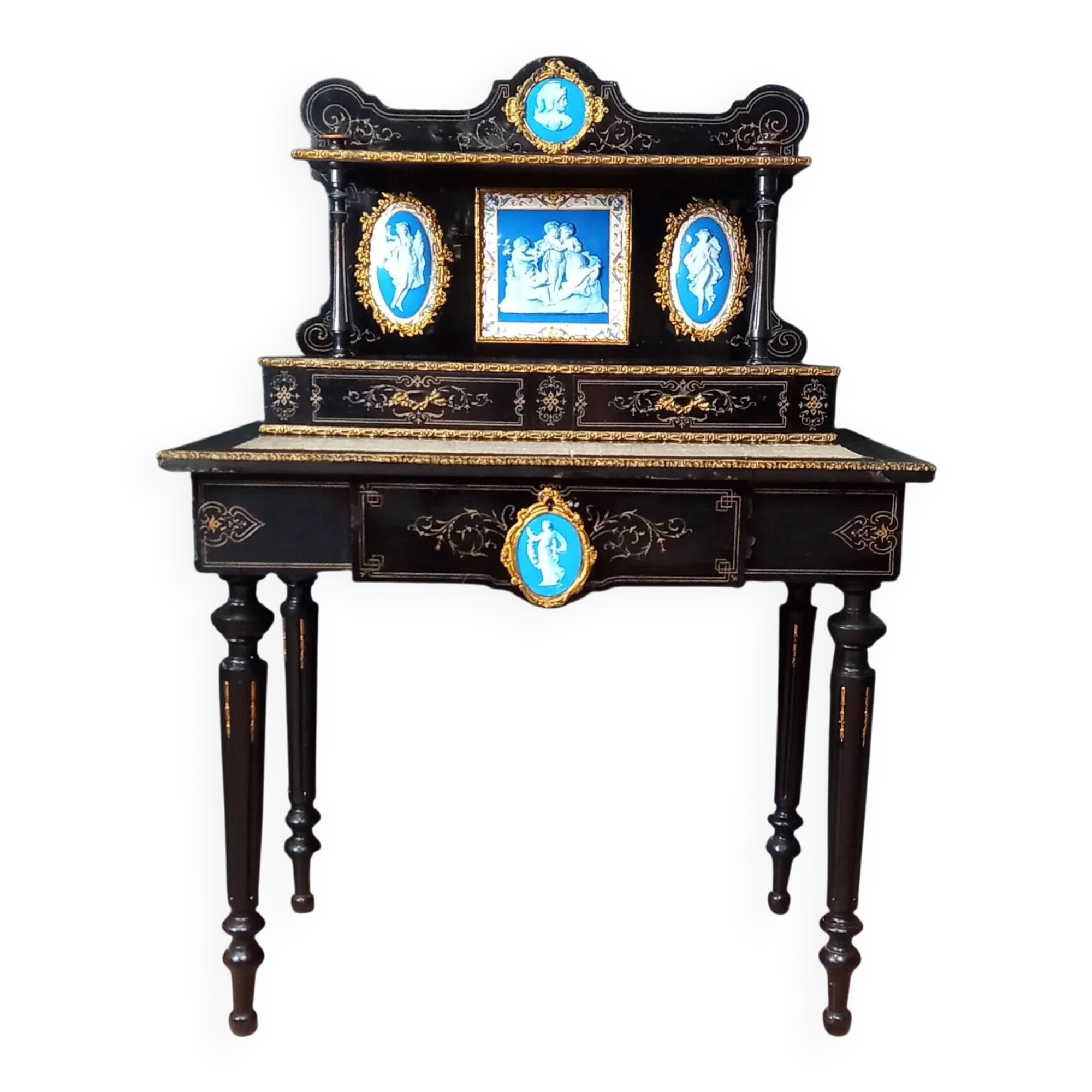 Ebonized wooden Bonheur du Jour