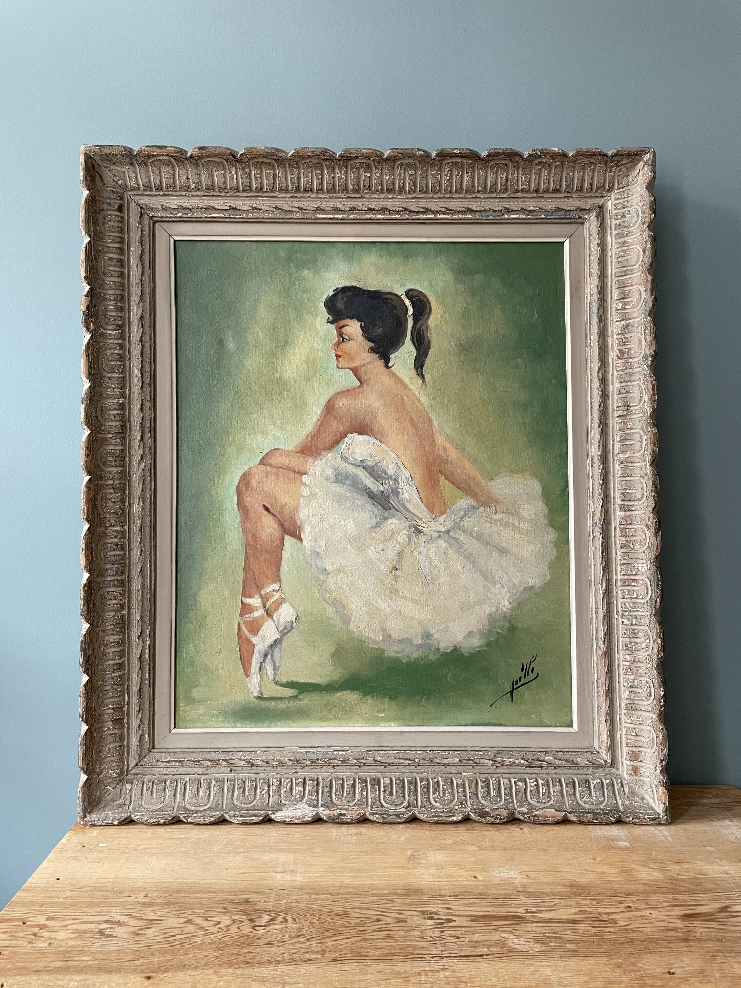 Old painting, portrait of a dancer