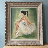 Old painting, portrait of a dancer