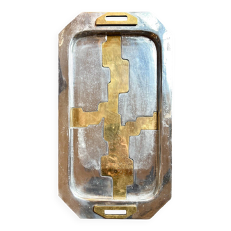 Metal and brass tray by David Marshall, Spain 1970-1980