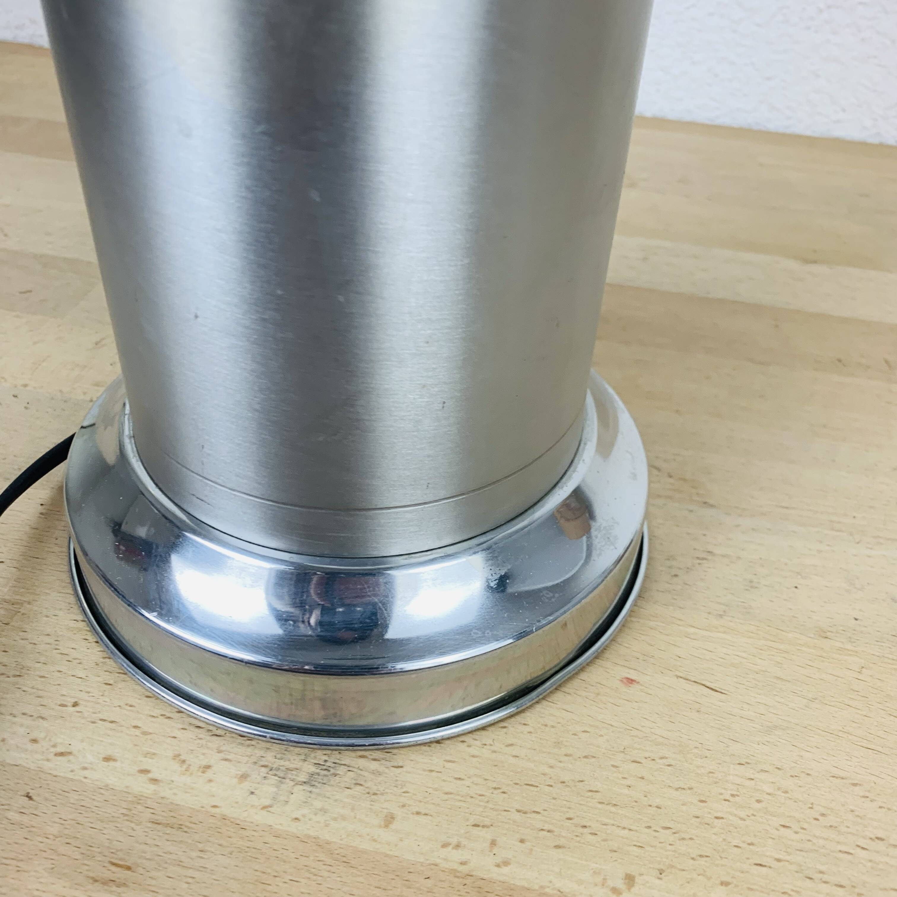 Brushed aluminum lamp from the 70s