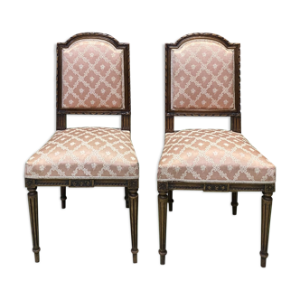 Pair of Louis XVI chairs early 20th in ground beech