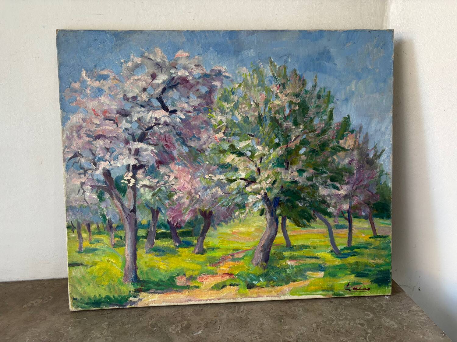 Flowered landscape signed Lacas