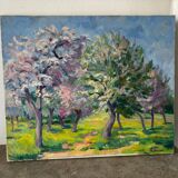 Flowered landscape signed Lacas