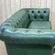 Chesterfield sofa in green leather 3 places from the 80s