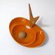 old ceramic and asymmetrical wood pipe ashtray