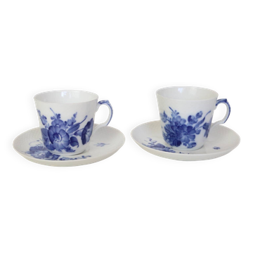 Pair of Blue Flowers Royal Copenhagen cups
