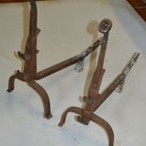 Pair of wrought iron chenets