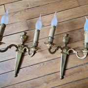 Paire d'applique laiton classiques électrifiées