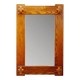 Brutalist wall mirror with a solid wood frame - 1960s