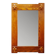 Brutalist wall mirror with a solid wood frame - 1960s